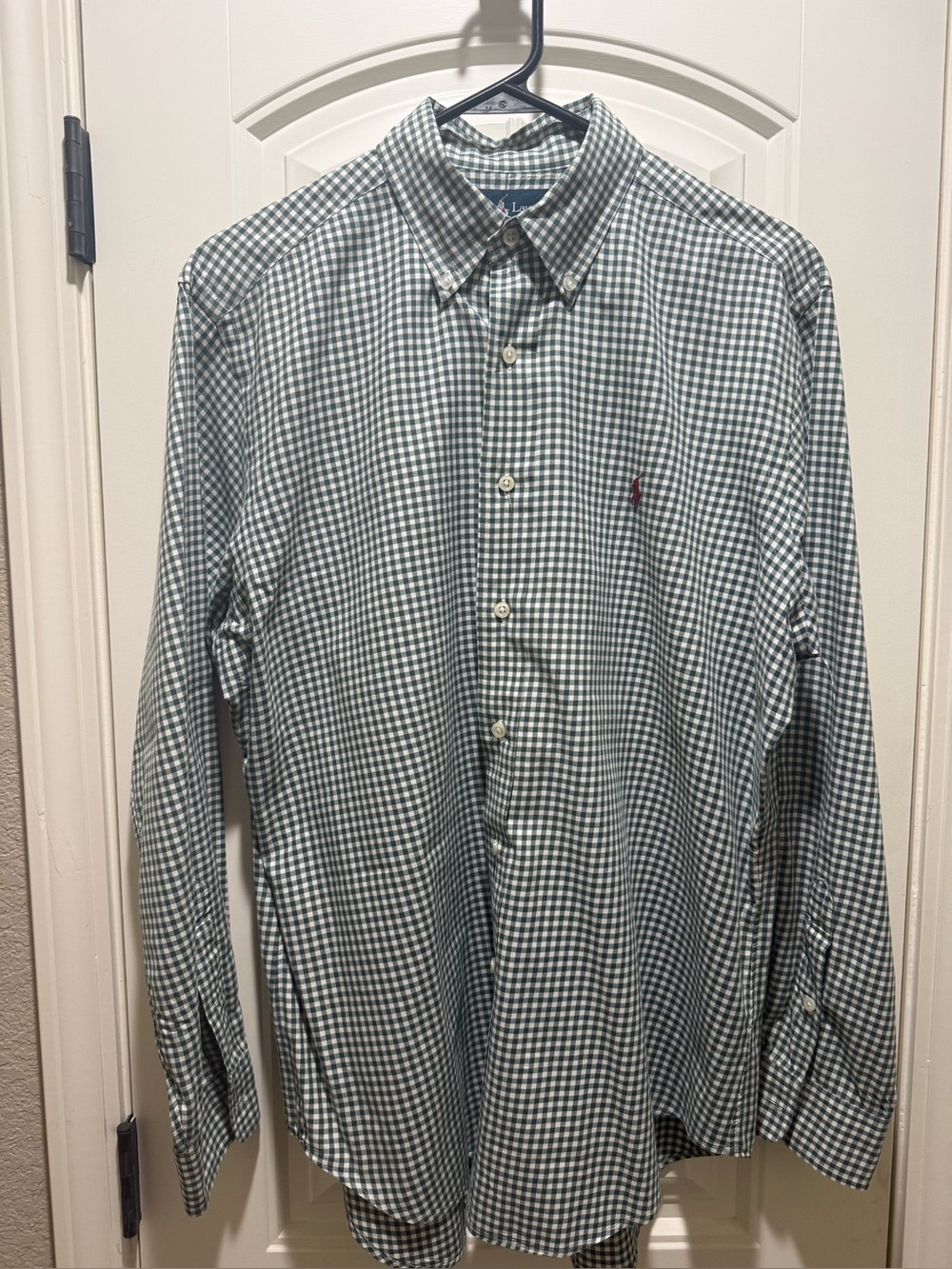 Ralph Lauren Green & White Gingham Button-Down Shirt